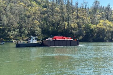 CDFW OSPR Tackles Oily Debris at Englebright Lake